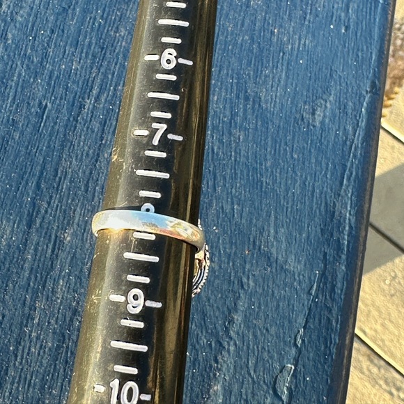 Golden Pyrite Cab Ring 925 size 8 - Picture 10 of 10